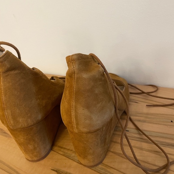 Zara suede lace up wedge sandals 38 - Picture 7 of 7